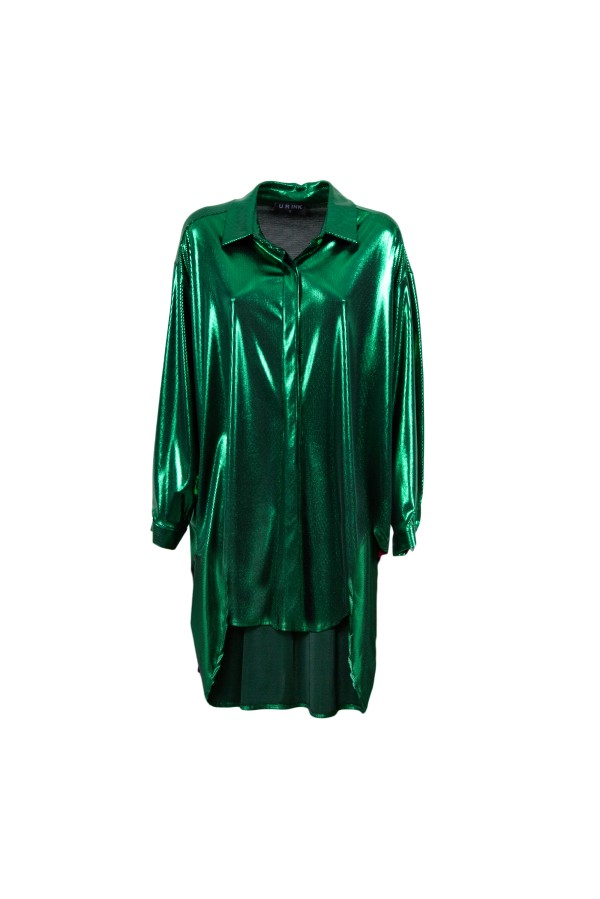 U R Ink SABÁN 254W4F2 CAMICIE e BLUSE VERDE Vendita Calda