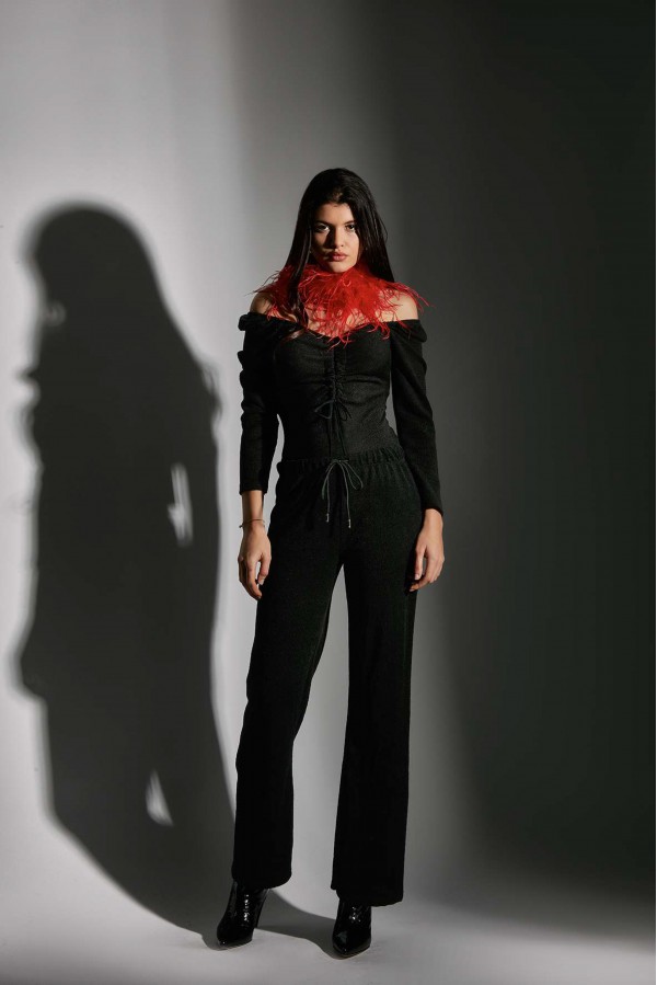 U R Ink RAFFAELLA054W1A4 PANTALONI BLACK In Vendita