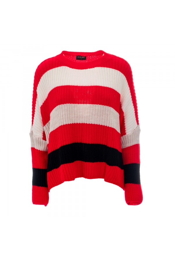 U R Ink MENDOZA134W20A MAGLIERIA ROSSO/BIANCO/NERO Novità