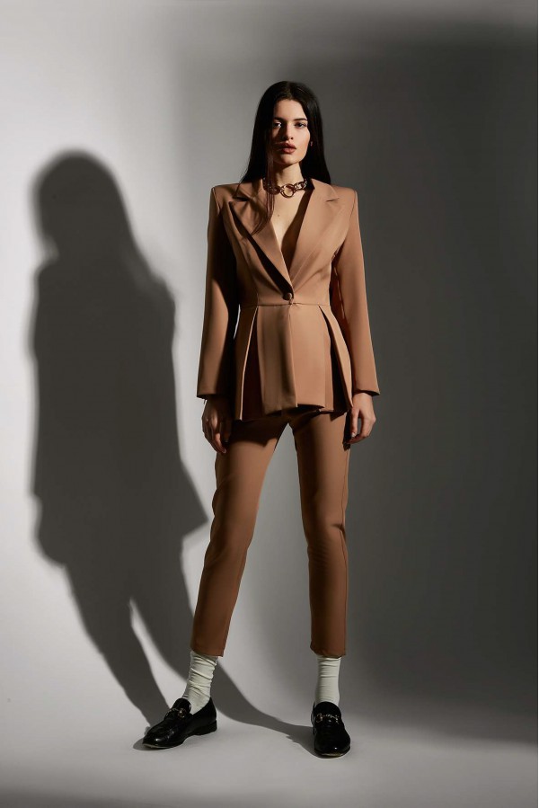 U R Ink RICCARDINA 054W1B0 PANTALONI BEIGE Affare Del Giorno