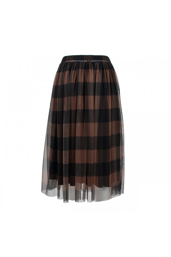 U R Ink CINZIA024W1U3 GONNE BLK-TOBACCO Nuova