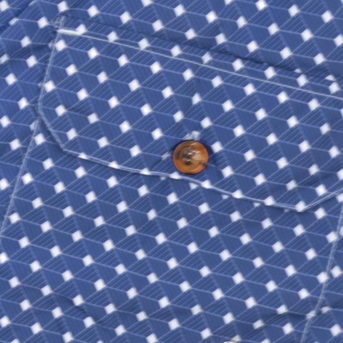 Ulturale Costume con pattern geometrico quadrato blu e bianco – Ulturale Novità