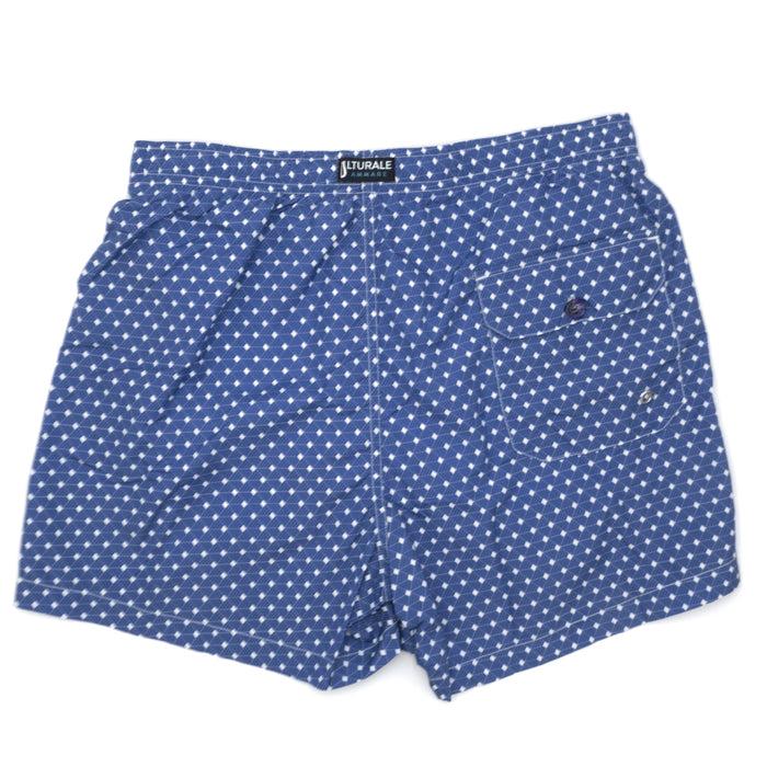 Ulturale Costume con pattern geometrico quadrato blu e bianco – Ulturale Novità