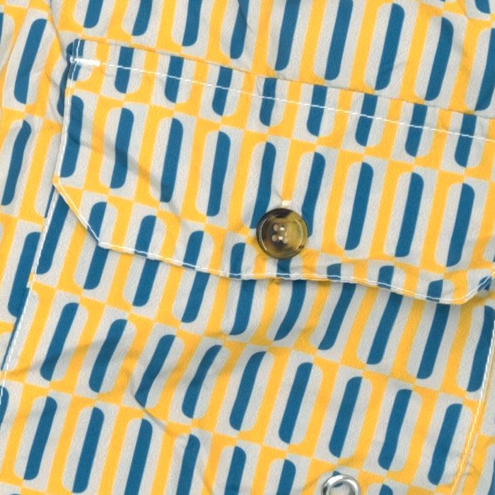 Ulturale Costume con pattern geometrico verticale giallo e blu – Ulturale Saldi