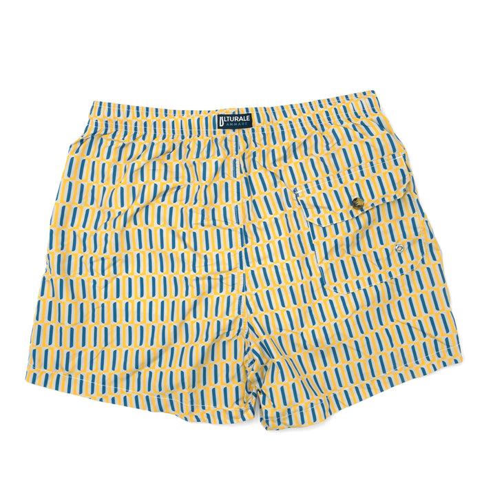 Ulturale Costume con pattern geometrico verticale giallo e blu – Ulturale Saldi