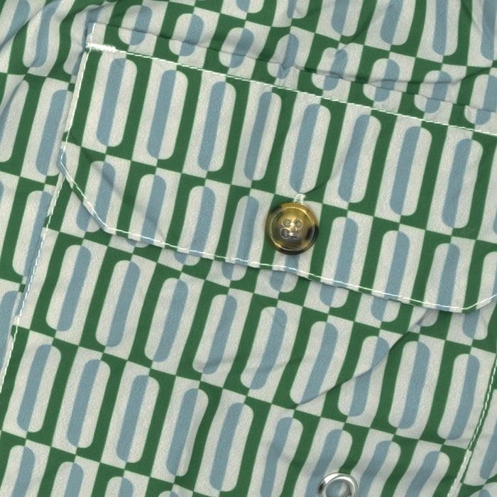 Ulturale Costume con pattern geometrico verticale verde e azzurro – Ulturale Moda