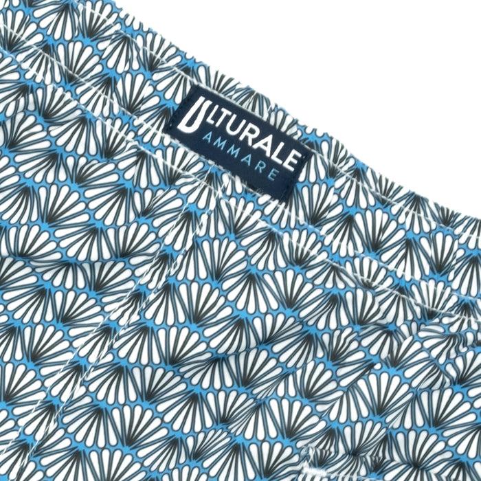 Ulturale Costume con pattern ventagli bianco e azzurro – Ulturale Italia