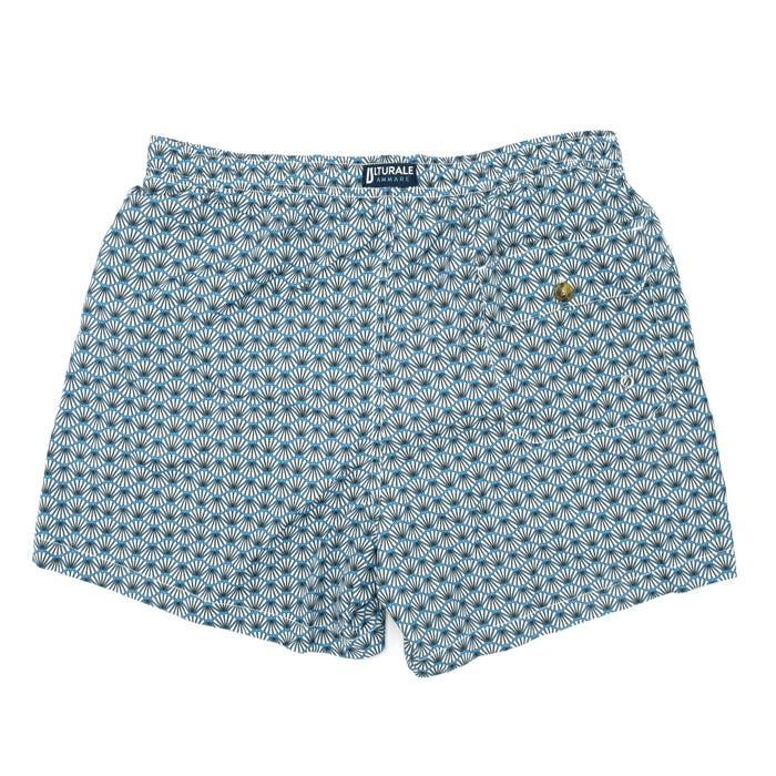 Ulturale Costume con pattern ventagli bianco e azzurro – Ulturale Italia