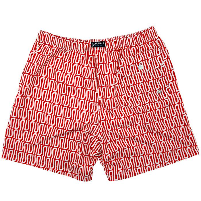 Ulturale Costume rosso con pattern Ulturale bianco – Ulturale In Linea