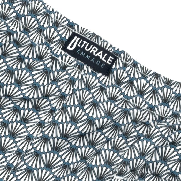 Ulturale Costume con pattern ventagli bianco e blu – Ulturale Vendita
