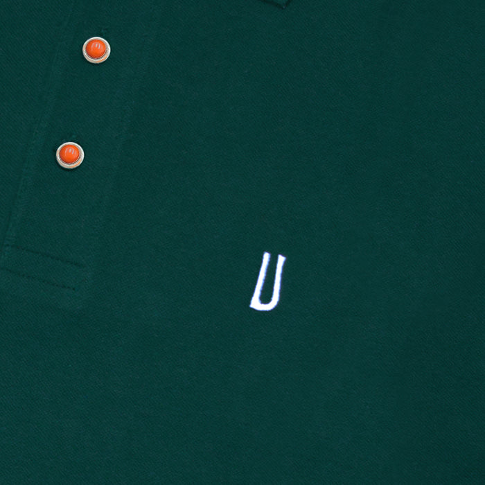 Ulturale Polo verde con bottoni in corallo e argento in 100% cotone - Ulturale Sottocosto