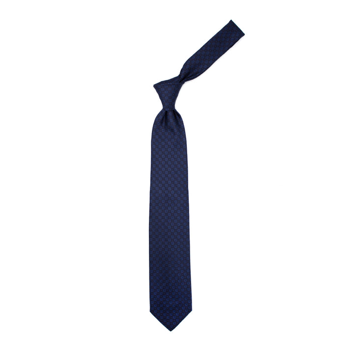 Ulturale Cravatta blu con fiorellini bluette in seta – Ulturale Promozione Limitata