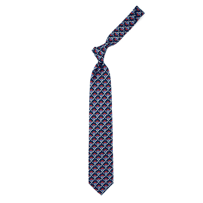 Ulturale Cravatta con pattern a ventaglio floreale blu rosso e azzurro in seta – Ulturale Offerte
