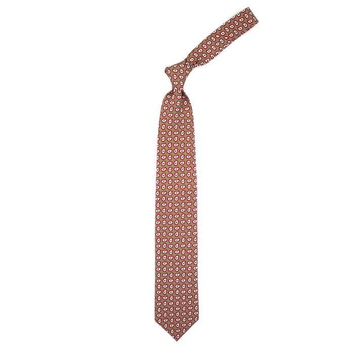 Ulturale Cravatta bordeaux con fiori beige blu e verdi - Ulturale Italia