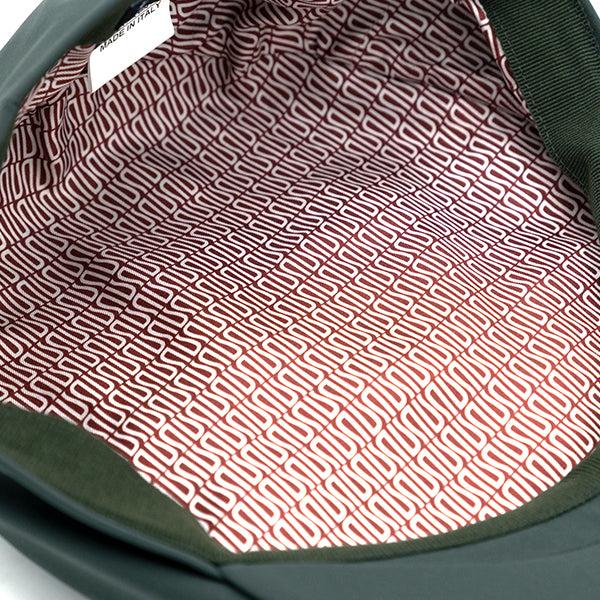 Ulturale Coppola in tessuto impermeabile verde e fodera interna di seta con pattern Ulturale burgundy - Ulturale Shopping Online