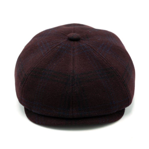 Ulturale Coppola 8 spicchi in lana con fantasia tartan bordeaux e fodera interna di seta con pattern Ulturale burgundy - Ulturale Affare Del Giorno