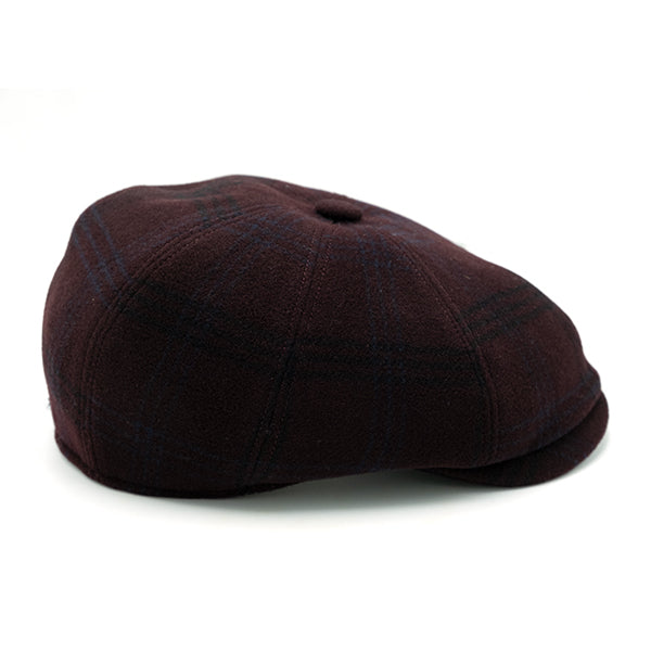 Ulturale Coppola 8 spicchi in lana con fantasia tartan bordeaux e fodera interna di seta con pattern Ulturale burgundy - Ulturale Affare Del Giorno