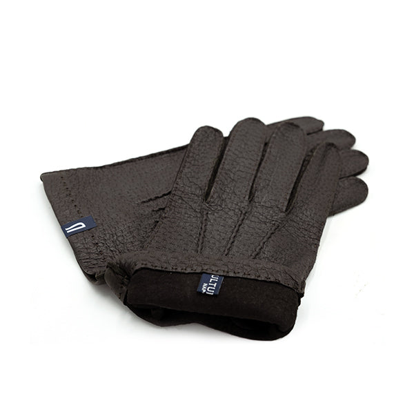 Ulturale Guanti uomo marrone scuro in peccary sfoderato con cashmere interno - Ulturale Novità