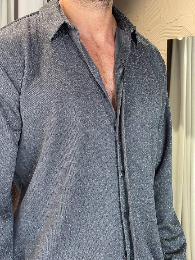 Underground Couture Camicia Laminata Grigio MRSM Saldi