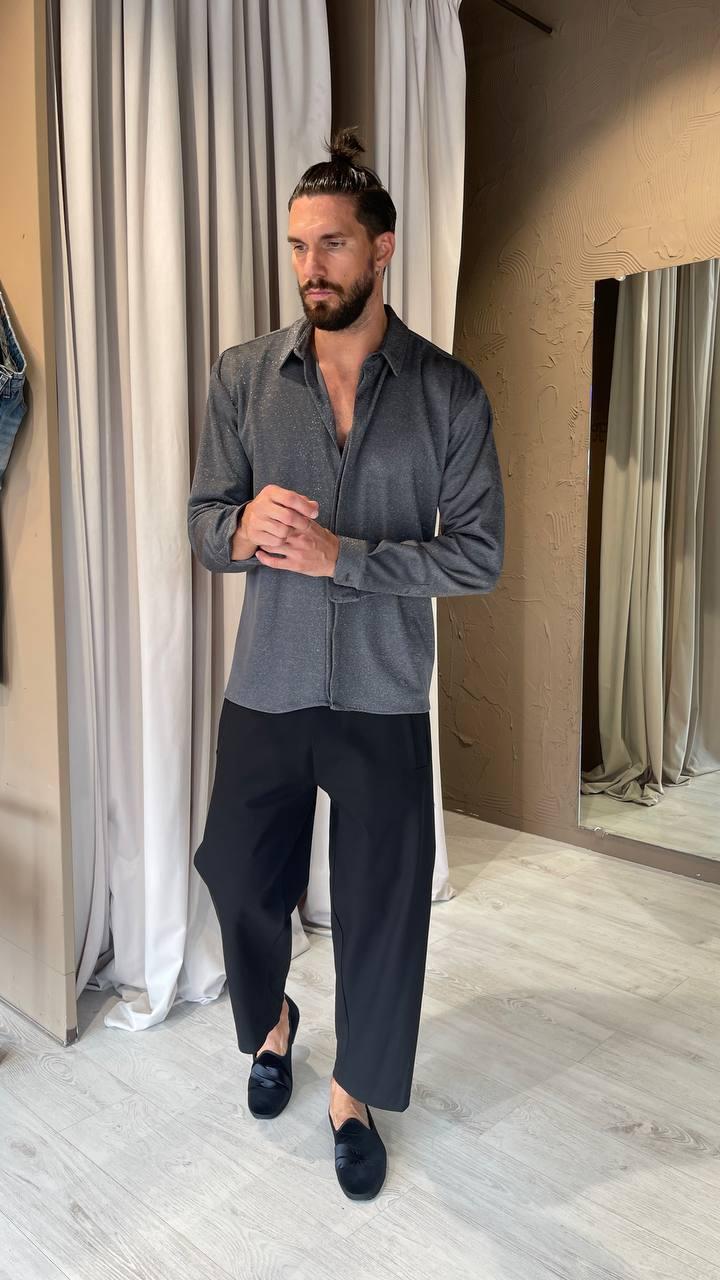 Underground Couture Camicia Laminata Grigio MRSM Saldi