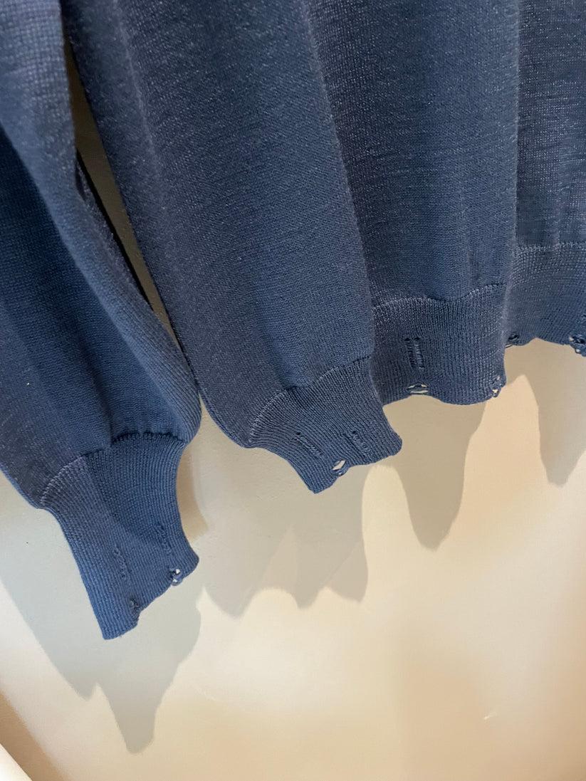 Underground Couture Maglione Blu Rotture Spedizione Gratuita