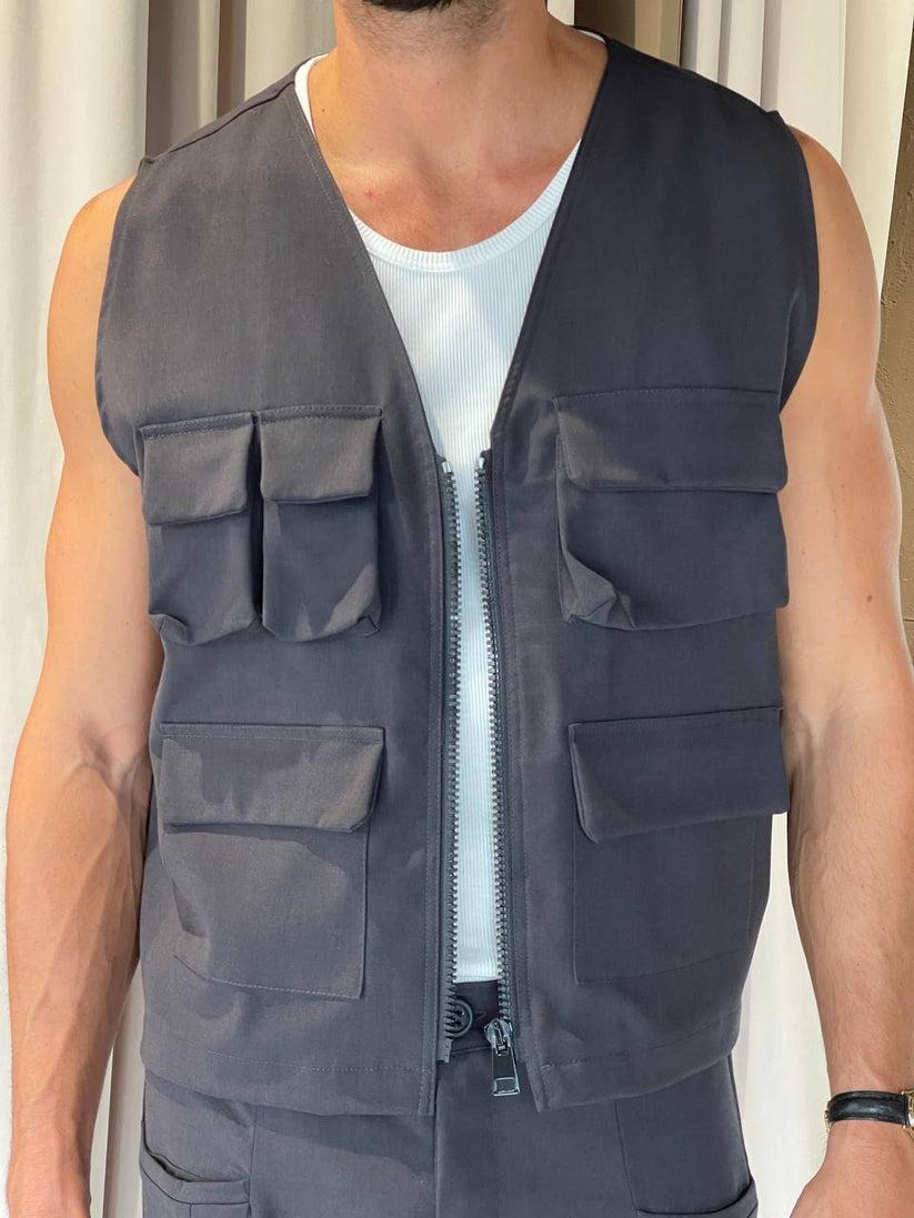 Underground Couture Gilet POCKET Grigio Sconto
