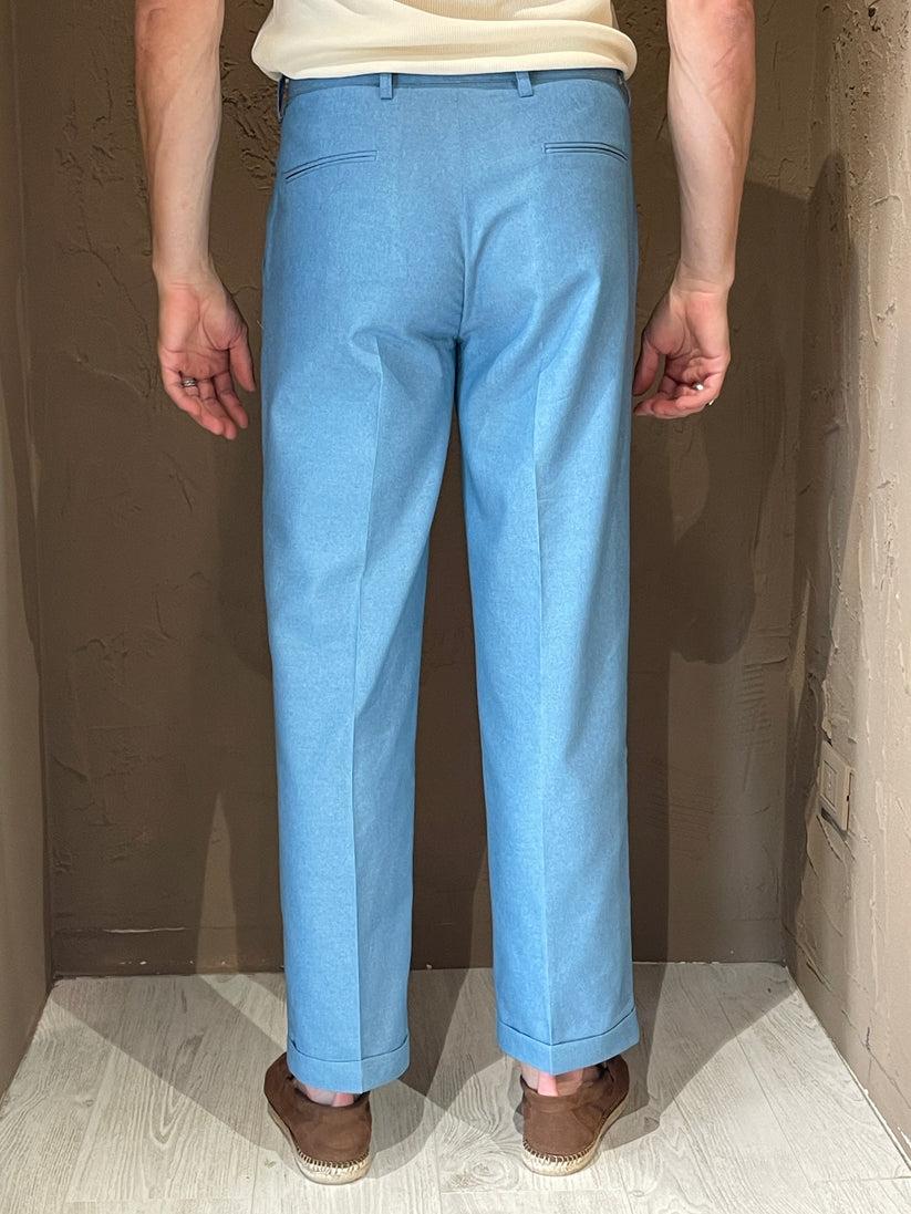 Underground Couture Pantalone Doppia Pence Celeste Moda