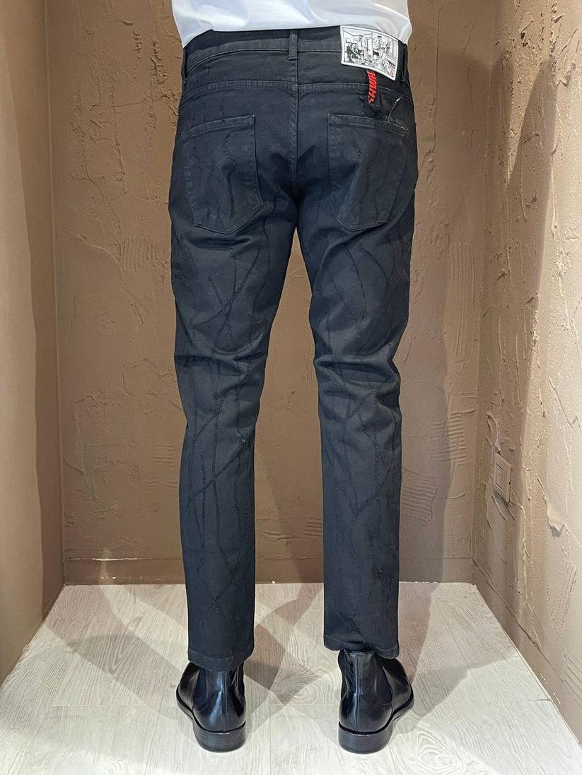 Underground Couture Jeans Bull nero Laser In Linea