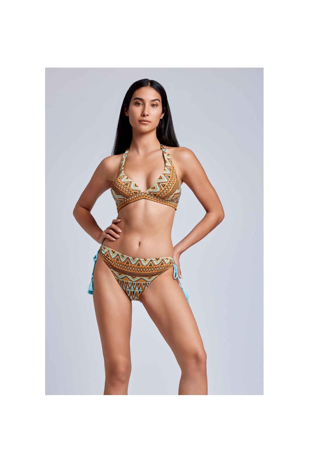 Vacanze Italiane Bikini con allacciatura al collo Nocciola Moda