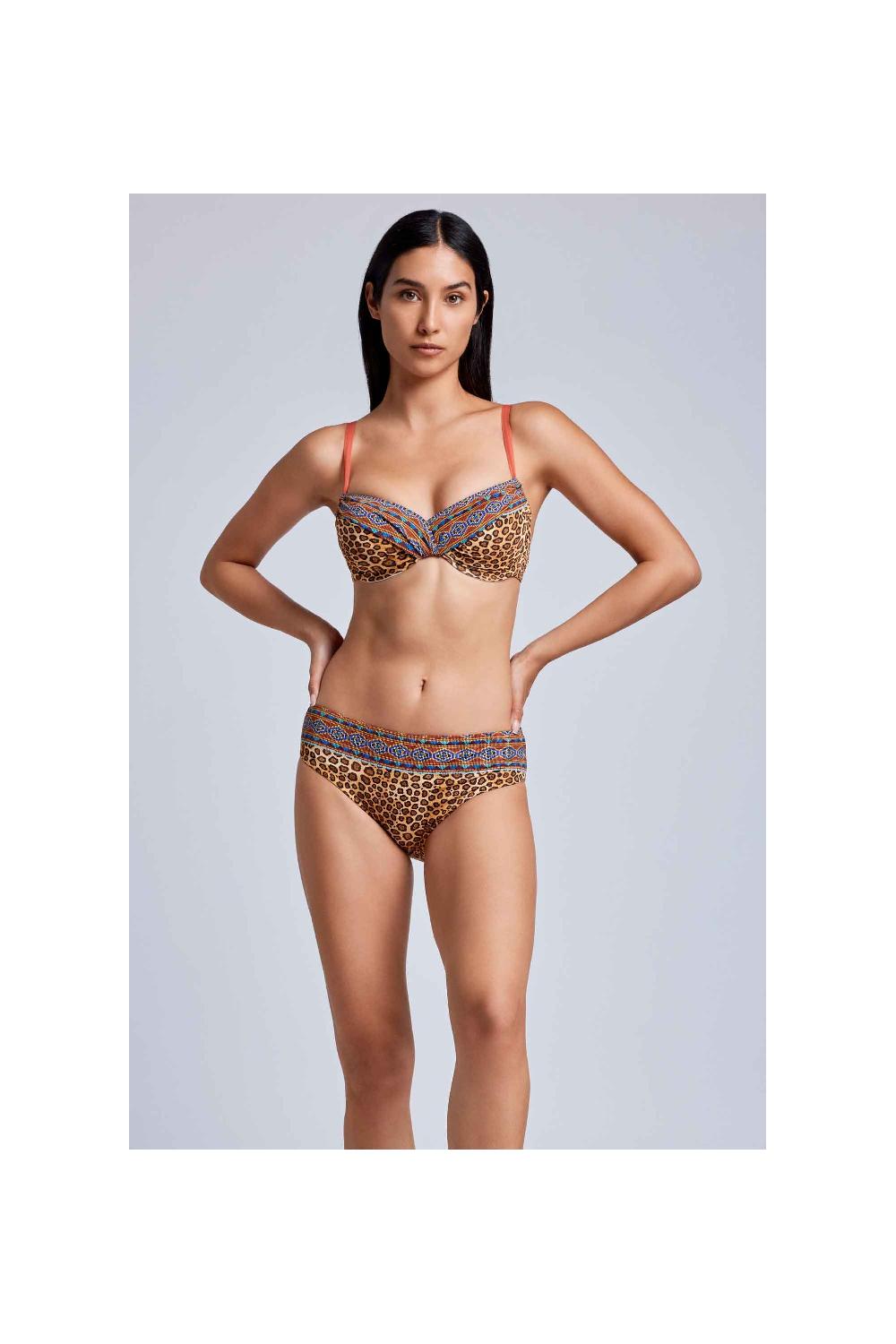 Vacanze Italiane Bikini con ferretto Mora coppa D Prezzo Ridotto
