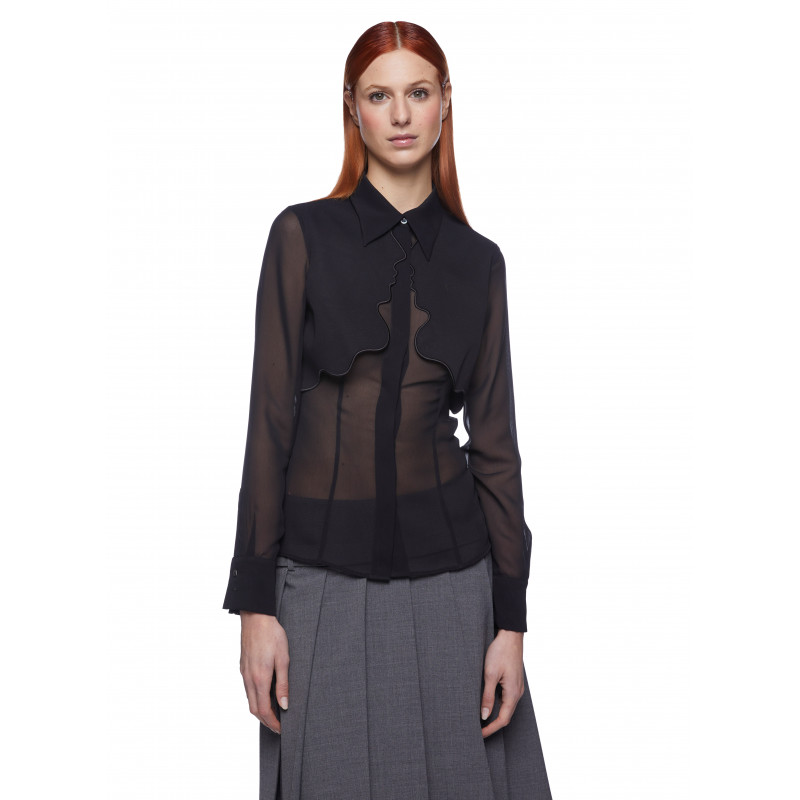 Vivetta CAMICIA CON RICAMO PROFILI GEORGETTE Moda