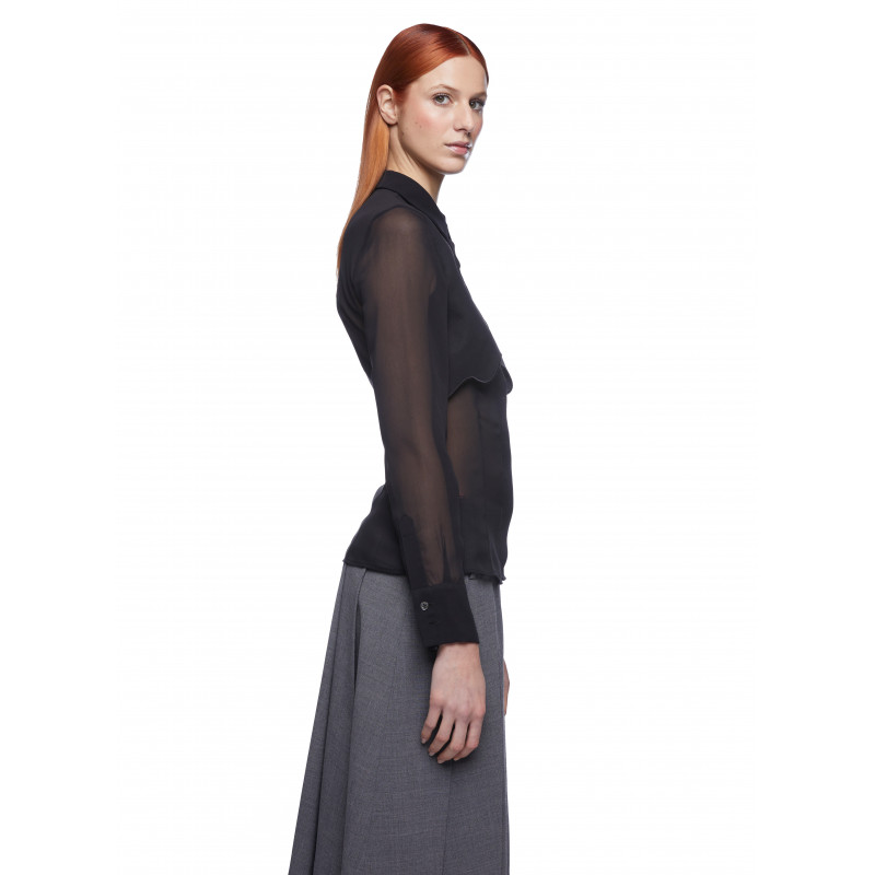 Vivetta CAMICIA CON RICAMO PROFILI GEORGETTE Moda