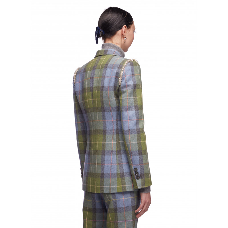Vivetta BLAZER TARTAN CON RICAMI GIOIELLO Italy
