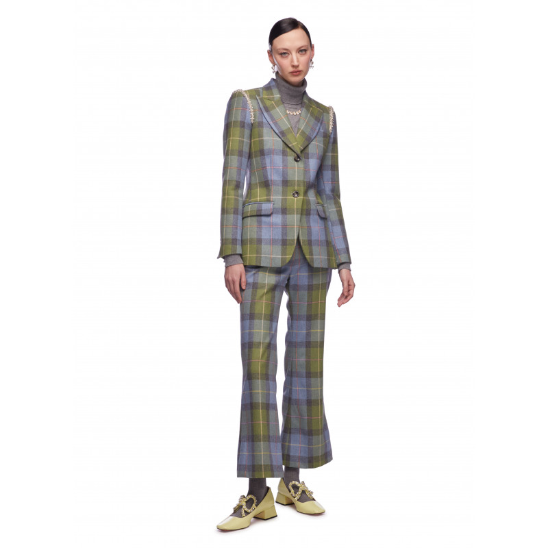 Vivetta BLAZER TARTAN CON RICAMI GIOIELLO Italy