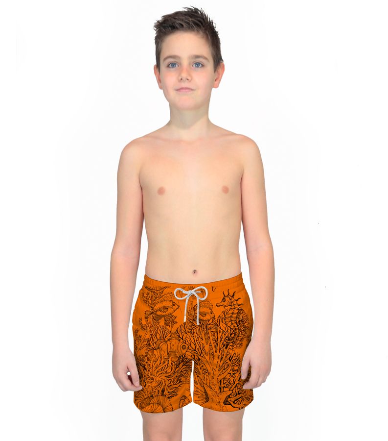 Zeybra COSTUME BAMBINO FLUO PRINT ORANGE FLUO Saldi
