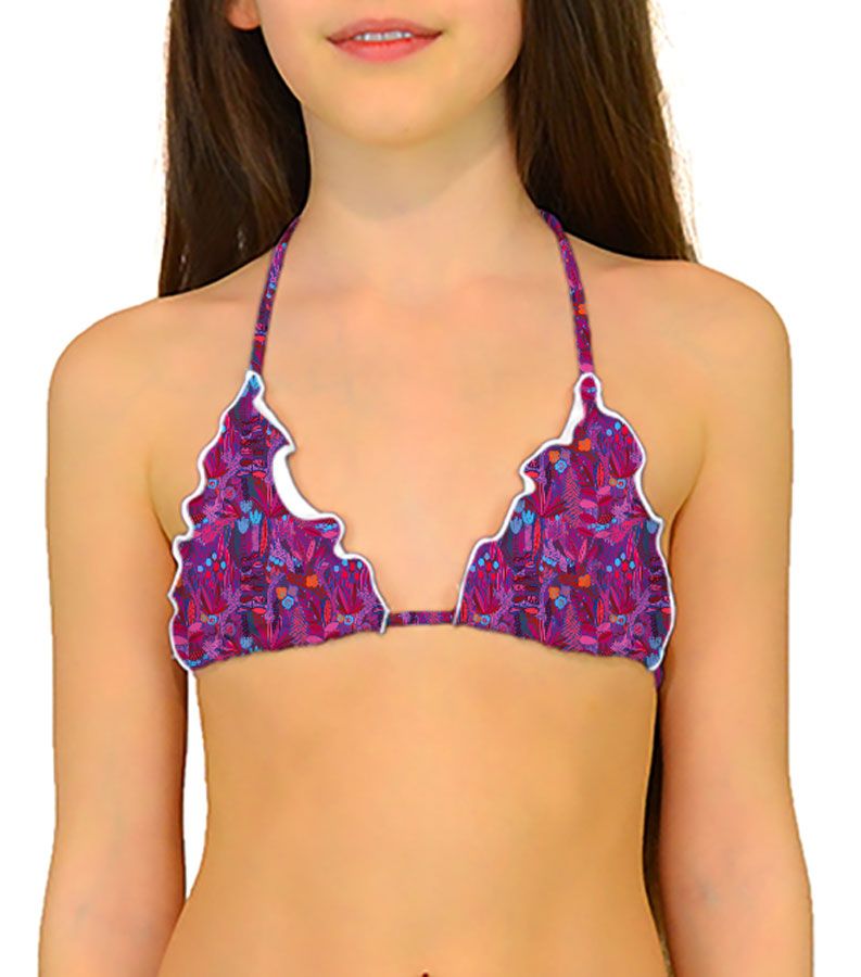 Zeybra TRIANGOLO BAMBINA ARRICCIATO BOTANIC FUXIA Hotsell