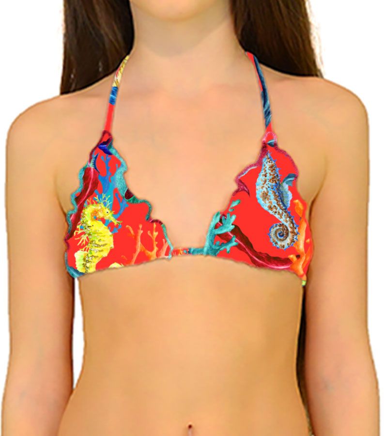 Zeybra TRIANGOLO BAMBINA REVERSIBILE CORALLI ORANGE Pezzi Unici