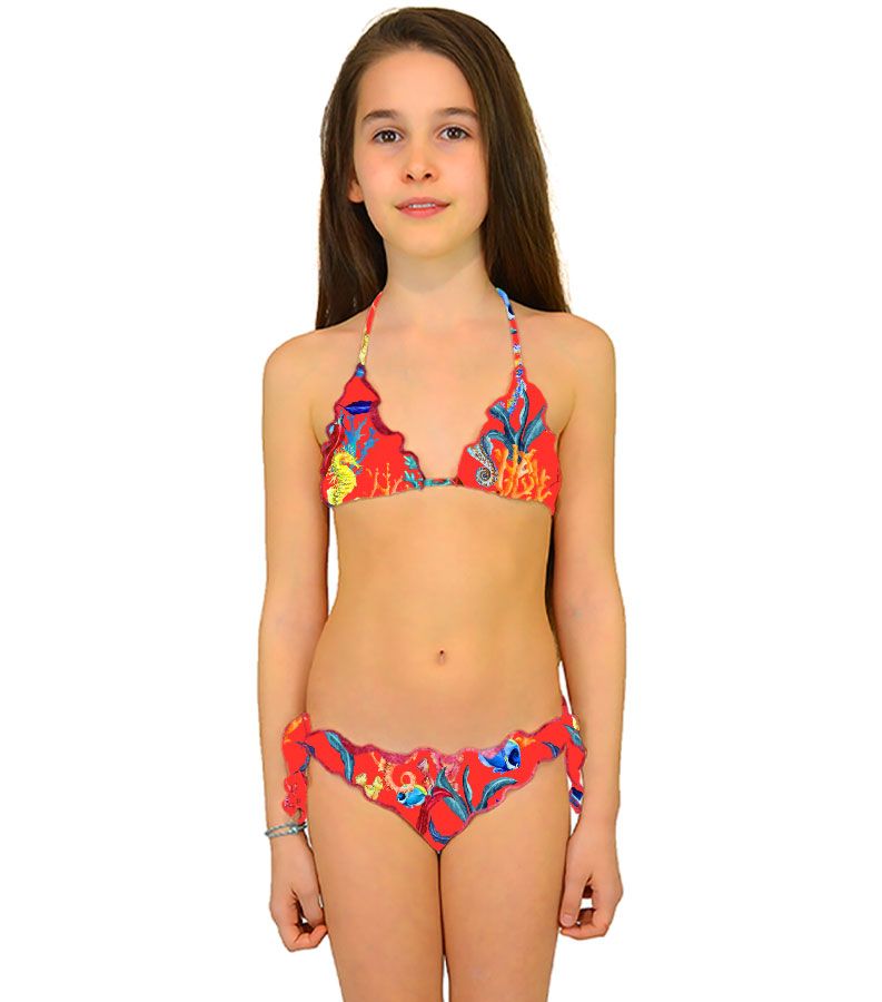 Zeybra TRIANGOLO BAMBINA REVERSIBILE CORALLI ORANGE Pezzi Unici