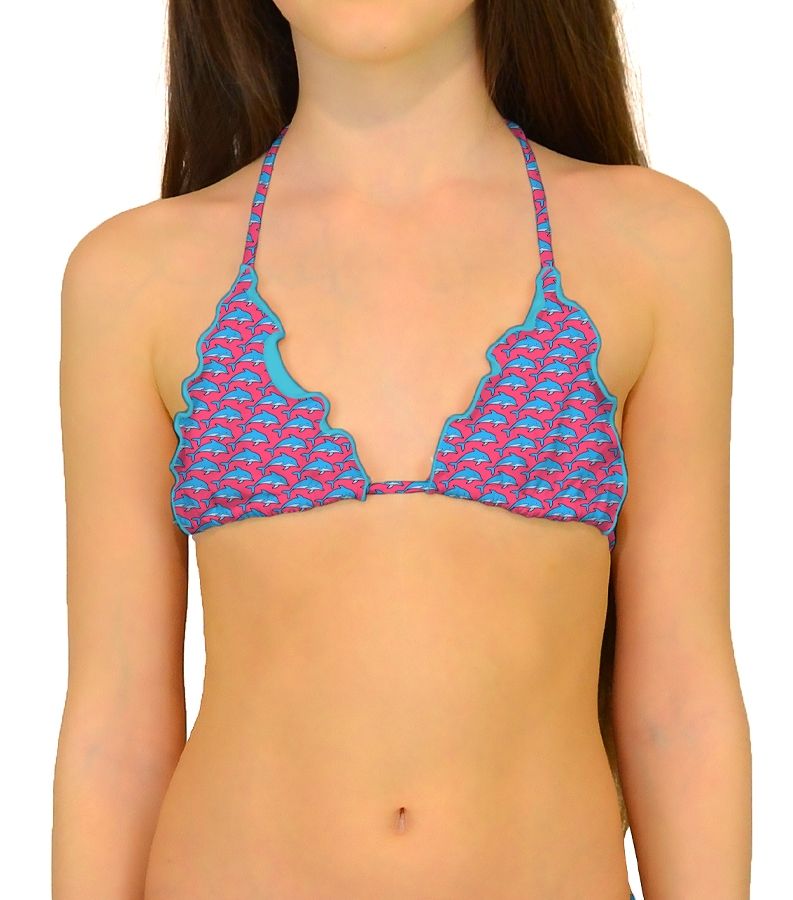 Zeybra TRIANGOLO BAMBINA ARRICCIATO DELFINI PINK Offerte
