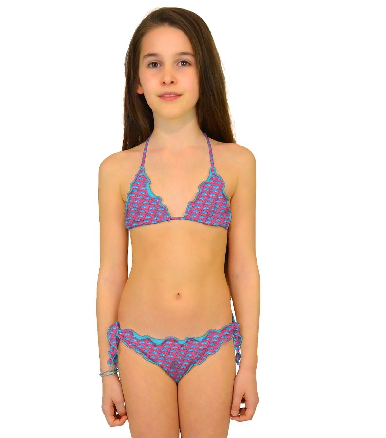 Zeybra TRIANGOLO BAMBINA ARRICCIATO DELFINI PINK Offerte