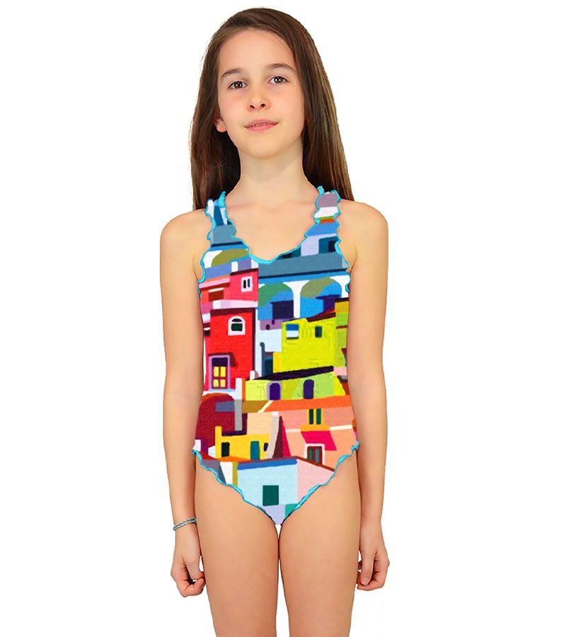 Zeybra COSTUME INTERO BAMBINA AMALFI GIALLO Moda