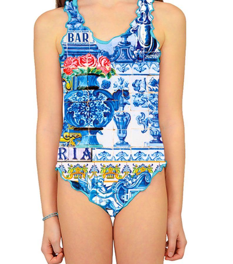 Zeybra COSTUME INTERO BAMBINA CERAMICA BIANCO Italy