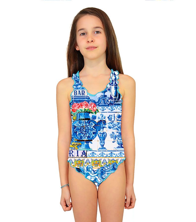 Zeybra COSTUME INTERO BAMBINA CERAMICA BIANCO Italy