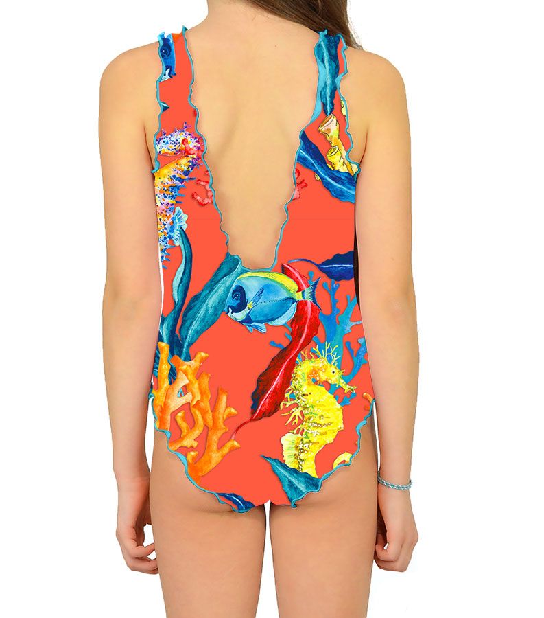 Zeybra COSTUME INTERO BAMBINA CORALLI ORANGE Italia