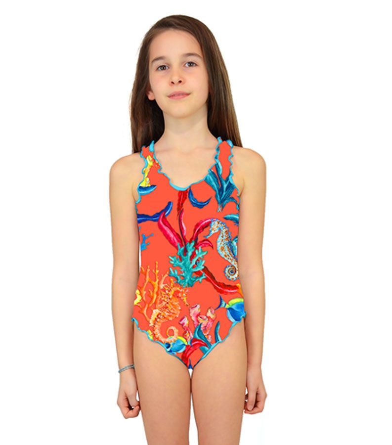 Zeybra COSTUME INTERO BAMBINA CORALLI ORANGE Italia