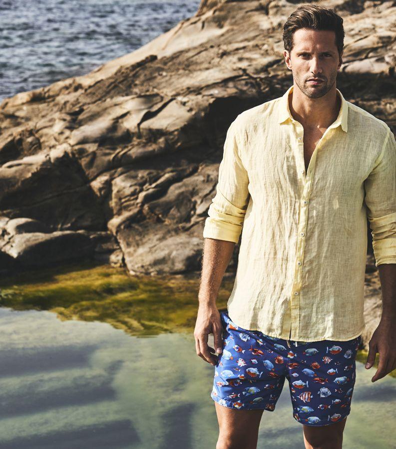 Zeybra CAMICIA UOMO LINO YELLOW Promozione
