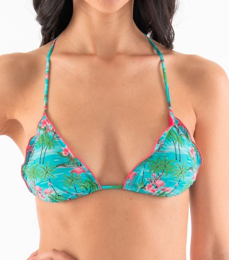 Zeybra TRIANGOLO DONNA ARRICCIATO FENICOTTERI ACQUA Vendita Calda
