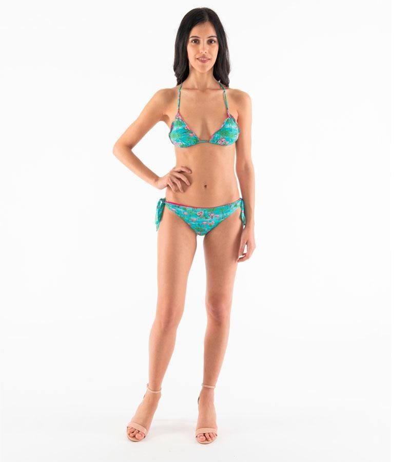 Zeybra TRIANGOLO DONNA ARRICCIATO FENICOTTERI ACQUA Vendita Calda