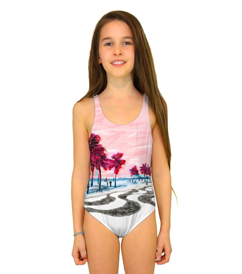 Zeybra COSTUME INTERO BAMBINA BRASILE ROSA Nuova