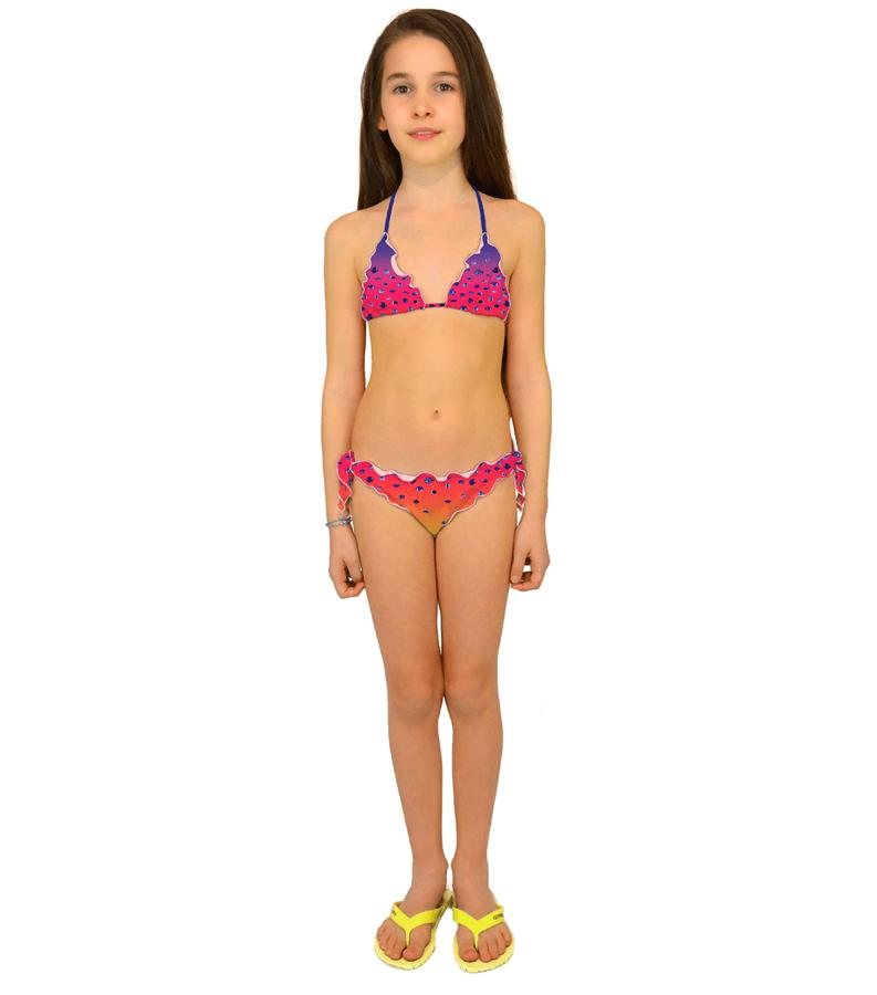 Zeybra SLIP BAMBINA PESCI SFUMATO CORALLO FLUO Nuova